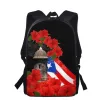 Väskor MAGA Flower Puerto Rico Coqui Print School Bags for Kids Boys Girls School Ryggsäckar unika elementära student tonåringar bokväska