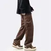 Pantaloni da uomo uomo affascinante pantaloni interamente abbinati vintage multipli tasche di grandi dimensioni casual