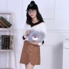 Bags wenjie brother bear artifical Fur women Handbag lady Shoulder Bags Handbag Messenger Bag Lovely Bunny Shoulder Bag for girl