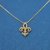 ペンダントネックレスfleur de lis lis pendant for jircon with zirconフレンチシンボルナショナルアイリスリリーフルードリス紋章紋章240419