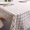 Tischtuch für häusliche Wäsche Baumwolle Plaid Streifen Esstischtecke dekorative rechteckige Kaffeeküche Abdeckung