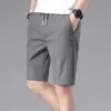 Mäns shorts 2022 Summer Mens Sports Shorts Solid Color Straight Mönster Löst typ Elastisk midja Drawstring Casual Shorts Jogging Pants 240419 240419