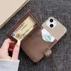 Modedesigner Brieftaschenhörer für iPhone 16 15 15pro 14 14pro 14plus 13 12 11 Pro Max Kartenhalter Lederabdeckung Tasche mit Uhrengürtel mit Samsung S23 Ultra