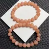 Bracelets de liaison bracelet Natural Sunstone Lotus Bread Bracelet Crystal Healing Gemstone pour femmes Fengshii Birthday Present Amour Gift 1PCS 10 mm