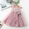 Vestidos de menina verão meninas roupas de menina de flores para crianças para renda floral Fluffy Princess Dress Dress Child Birthday Birthday Party Vestidos