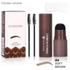 Young Vision Eyebrow Stamp Kit Hair Line Pulver Ansiktsformning Skuggpulver Multifunktionellt ögonbrynspulver inkluderar borste