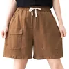 Shorts voor dames losse casual katoenen elastische wijd been broek petite rompers voor korte vrouwen