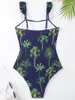 Swimwear femminile 2024 Stampa Frill Swimsuit Women One Piece Female Beachwear Weersing Swimming Swim Suet da nuoto