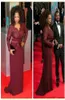 Oprah Winfrey Burgundy Burgundy Long Lace Lace Top Monest Mother of the Bride Abiti da sera personalizzati Celebrity Red Carpet Capet Gown8755558