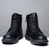 Casual Shoes Men's Sneakers High Top Leather Shoe Men Selling Products 2024 Autumn Man Outdoor Anti Slip Boots