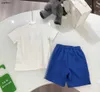 Popular baby tracksuits boys Short sleeved suit kids designer clothes Size 100-160 CM UFO pattern printed T-shirt and blue shorts 24April
