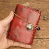 Wallets Retro Genuine Leather Wallet for Men and Women Antique Distress Wallets with Coin Pocket Drawstring Short Purse for Male