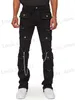 Jeans masculin lourde industrie muti-poches Baggy Baggy Men Slim Fit Stretchy Y2K Pantalons de cartes mâles High Strt Denim Clothes T240419