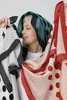 Écharré Écharpe à pois rouge Marques célèbres pour les dames Silk 90 cm Imprimé hijab vip carré châle