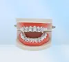 Nuevo hip hop Custom Fit Grill Six Hollow Open Open Gold Mouth Bouth Bougs Top Bottom with Silicone Vampire Dientes set5414984