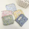 Cosmetic Bags 2024 Fresh Floral Bag Makeup Cute Lipstick Card Holder Portable Small Square Sanitary Napkin Organizer