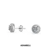 Ashabell Fashion Unisex Moissanite S925 Pełne diamentowe kolczyki europejskie i amerykańskie hip -hopowe srebro