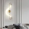 Wall Lamp LED Modern Room Decoration Light For Living Bedside Bedroom Backdrop Copper Lines Iron Indoor Illumination Sconce