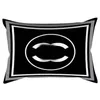 黒と白のクラシック文字クッション長方形の腰枕取り外し可能洗濯可能なプリント枕両面枕カバーソファベッドサイドクッションCSD2404197