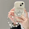 Cases van mobiele telefoons schattige diamand hartvormige armbandkast geschikt voor Samsung S23 S22 Ultra S23FE A54 A53 A50 A73 A14 5G schok-absorberende siliconenafdekking J240418