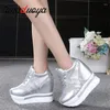 Fitness Shoes Ladies Wedge Sneakers High Top Casual Women Platform Trainers Footwear Heels Zapatillas Mujer