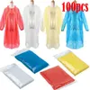 Raincoats 100pc Motorcycle Raincoat Disposable Adult Adult Emergency Imperproof Rain Travel Randonnée Randonnée Caping Suit imperméable