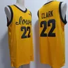22 Caitlin Clark College Basketball Jersey cousu Indiana Fever Home Away Yellow Black White Navy S-4XL