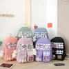 Backpack Drop Kawaii Girls Primary School Júnior High Student School School School Cinco Peças Backpacks casuais de grande capacidade