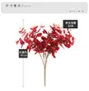 Fleurs décoratives 1 pcs de haute qualité en plastique artificiel feuilles rouges plante ramifiée herbe arbuste décoration intérieure décoration de jardin f714