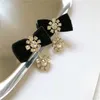 Dangle Earrings Vintage Black Big Bow Rhinestone Drop For Women 2024 Jewelry Personality Statement Wholesale