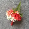 Fleurs décoratives Weddingbobdiy hommes boutonnière monteur de toilette artificiel rose de rose de rose accessoires de fleurs de bal de fête de fête