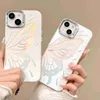 携帯電話のケースhan feng butterflyクリエイティブレーザーiPhone 14 Pro Max 15 Case 13/12 Advanced Electroplating H240419に適しています