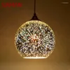 Lustres Saman Nordic Color Verre Lampe Pende