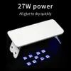 Secadores de unhas 27W Mini unhas Máquina portátil 9 LED Lâmpada UV Manicure Home Use lâmpada de unhas de unha unhas polimento verniz com cabo USB Y240419