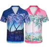 Disponibilité à long terme des chemises à manches courtes Casablanca, chemises florales rétro de la mode Hawaiian Fashion, chemises pour hommes à moitié à manches