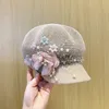 Top Caps 2022-Pearl Çiçek Ventilasyonu Lady Leisure Sekizgen Şapka Kadın Vizörleri Korece tarzı şapka için kadın şapkalar kapaklar