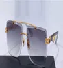 Top man fashion design sunglasses THE ARTIST I exquisite square cut lens K gold frame highend generous style outdoor uv400 protec4708133