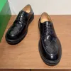 Shoes Dress Men's Leather Are Pure Handmade Woven British Style Genuine Derby Thick Soles That Increase Height for Business Leisure