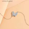 Роскошный браслет для женщин с изысканным серебряным серебряным дизайнерским браслетом для женщин S925 Full Diamond Butterfly для женского браслета в корейском стиле с логотипом бренда