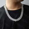 18 mm stokbrood gesneden 925 zilveren vvs moissaniet Cubaanse ketting ijskoud hiphop ketting