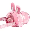 Bottiglie d'acqua adorabili conigli orecchie di paglia bottiglia durevole da bere personalizzata per bambini ragazze