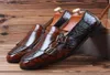 Mens Fashion äkta läder Oxford Shoes Luxury Monk Straps Formella affärsbröllop Enkel spännskor DA547071221