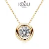 Collane a ciondolo iogou reale d vvs1 moissanite neclaces 6,5 mm a sospensione rotonda per donne al 100% argento 925 color oro giallo gioielli fine all'ingrosso 240419