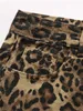 Lopard Drukuj Drurowe spódnice dla kobiet amerykańskie retro Y2K moda streetwear High talsed mini dżinsowe spódnice Hip Hop vintage spódnice 240419