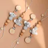 Паки# 1pc детское дерево деревянного прореживателя Clipe Clip Chain Cool Penent Crochet Beads Beads Soother Clip Baby Shower подарок для детей Toysl2403