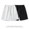 Heren shorts lism vaste kleur ademende mannen zomer casual y2k rechte peen zweet mannelijk zwart wit oversized korte broek