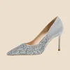 Dress Shoes Pointy Stiletto Heels 18 Bar Mitswa Birthday Gift Pools Crystal Stitching Wedding Single Shoe Bridesmeisje