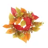 Decorative Flowers Fall Candle Rings Artificial Garland Autumn Wreath Pography Props For Doors Walls Windows Table Center