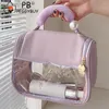 Bolsas cosméticas Bolso de viaje portátil Organizador de maquillaje impermeable con cremallera lavable con mango de gran capacidad para niñas que viajan