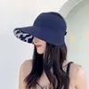 Cappelli larghi Personalità Women Women Summer Oversazed Anti-Ultraviolet Square Beach Cap Hat a doppio lato da sole vuoto